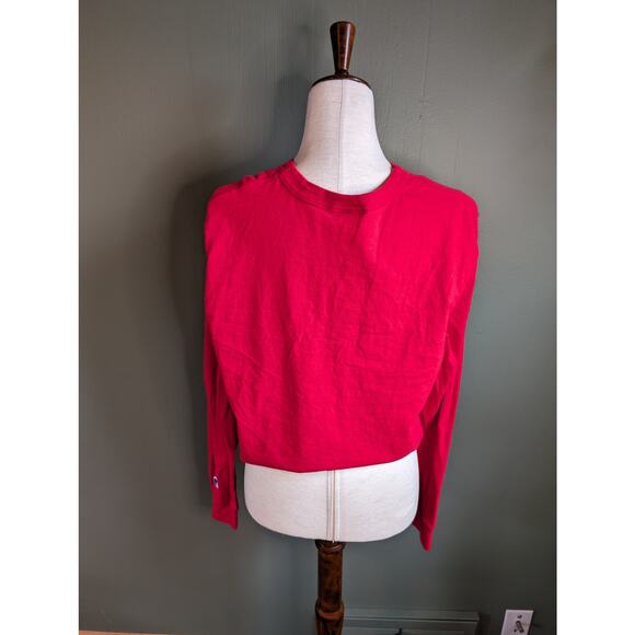 L Champion Red Crop Long Sleeve Shirt - Picture 3 of 3